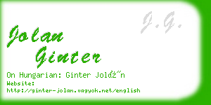 jolan ginter business card